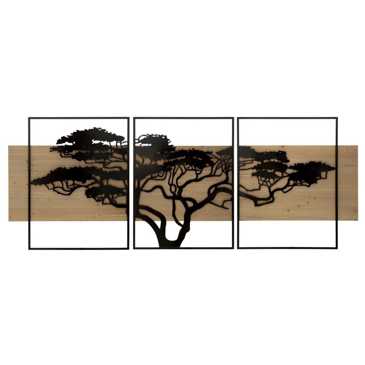 Quadro Pannello Da Muro Lagos Ferro E Wood Set 3Pz cm.204x2x80 72x2x80-60x2x80 |Mauro Ferretti
