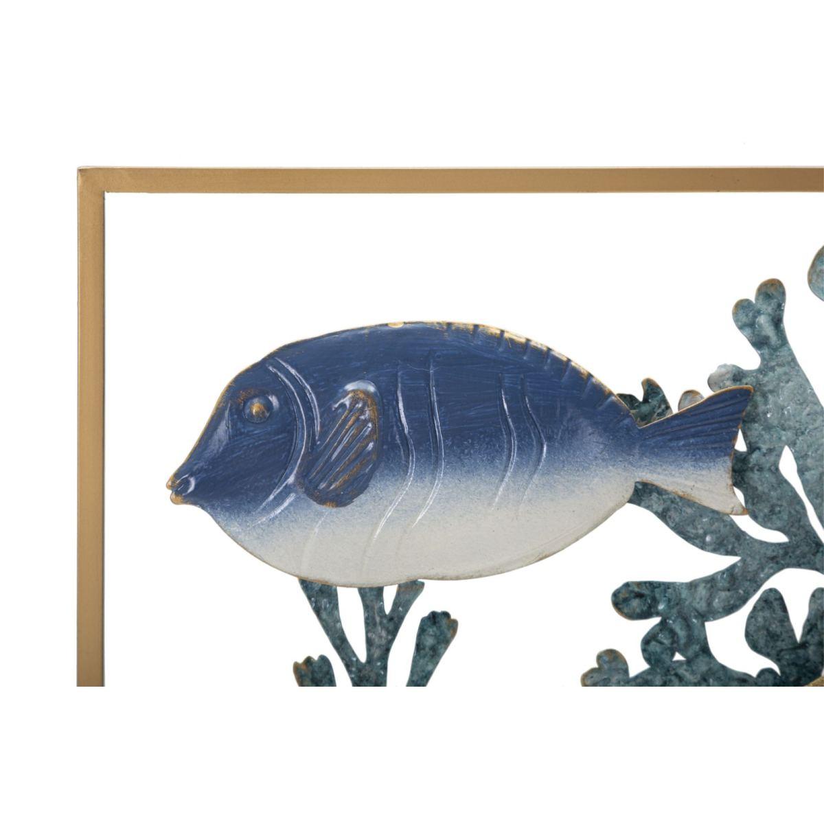 Quadro Pannello In Ferro Fish cm.50,2x3,8x50,2