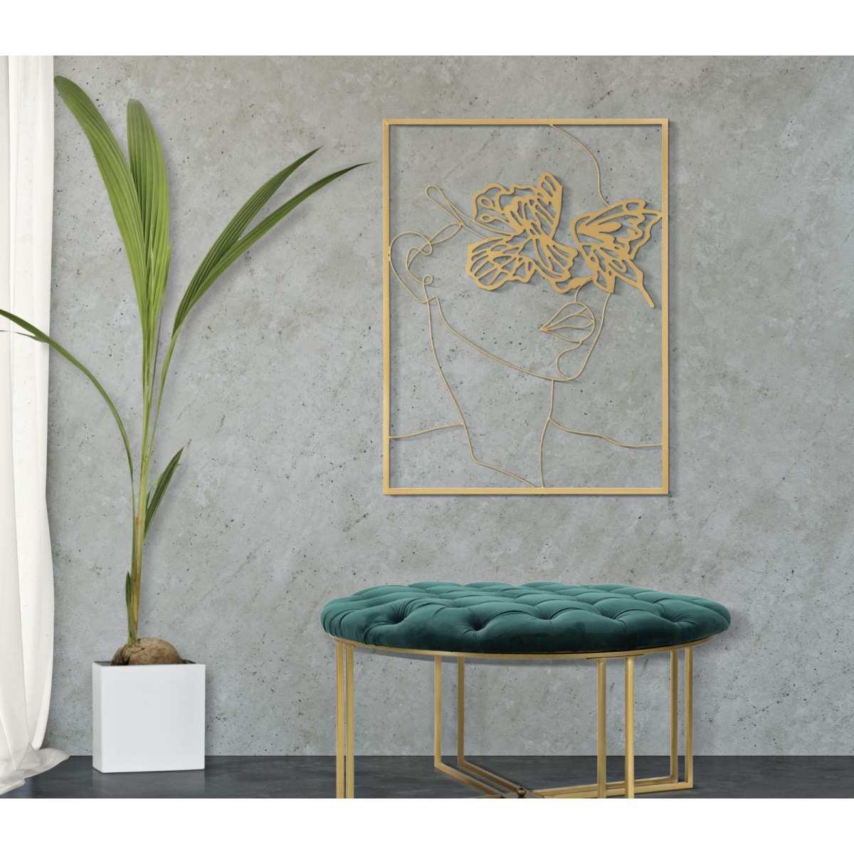 Quadro Pannello In Ferro Gold Face cm.60x1x80 |Mauro Ferretti