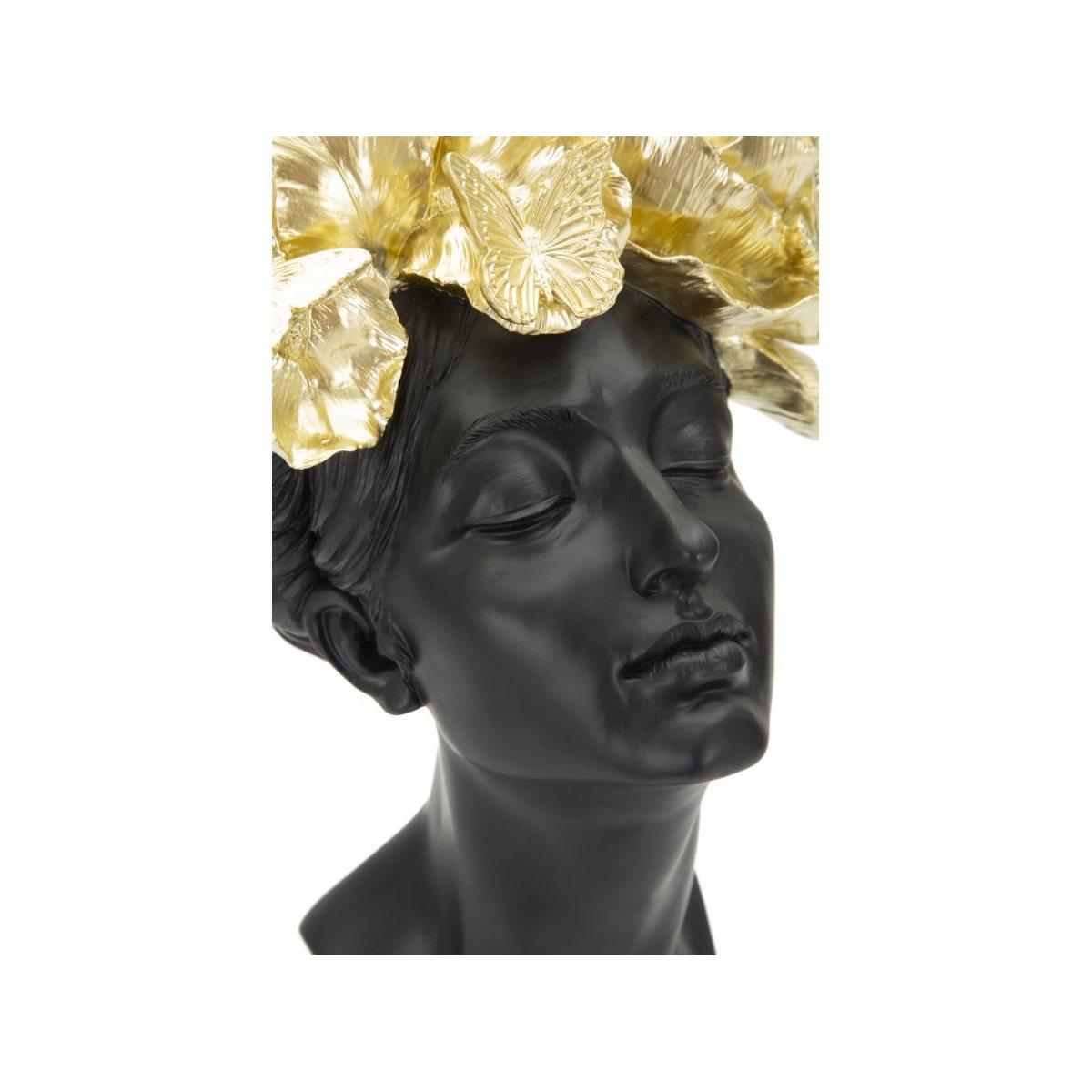 Scultura Donna Con Farfalle In Testa cm.21x20x36,5 |Mauro Ferretti