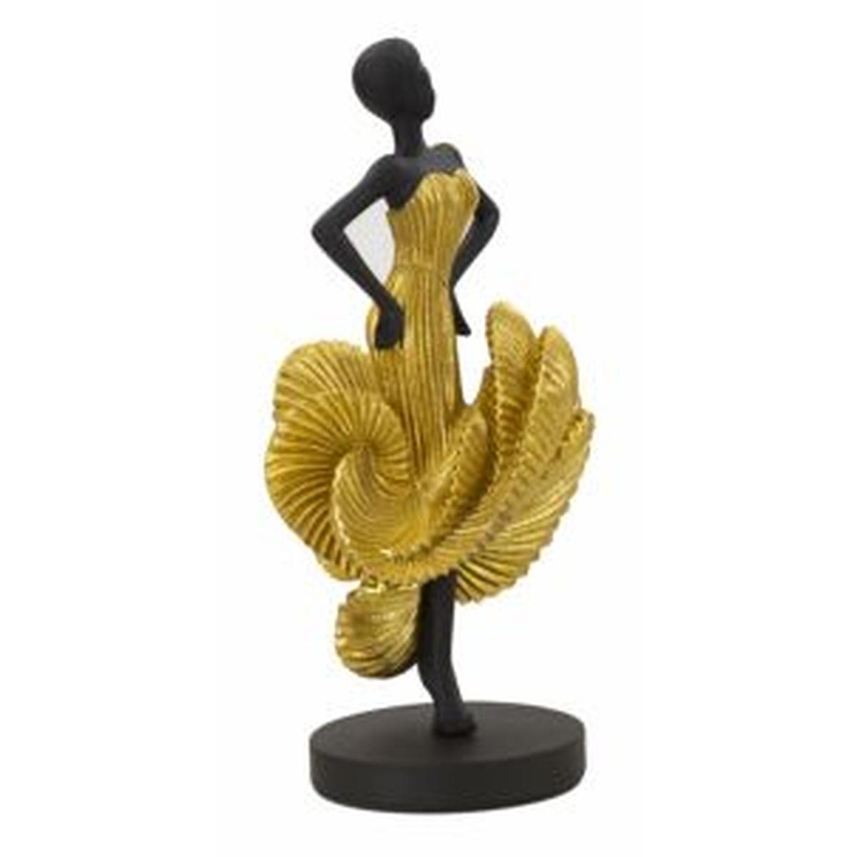 Scultura Donnina Fashion Dancing Gold cm.16,5x15x36 | Mauro Ferretti