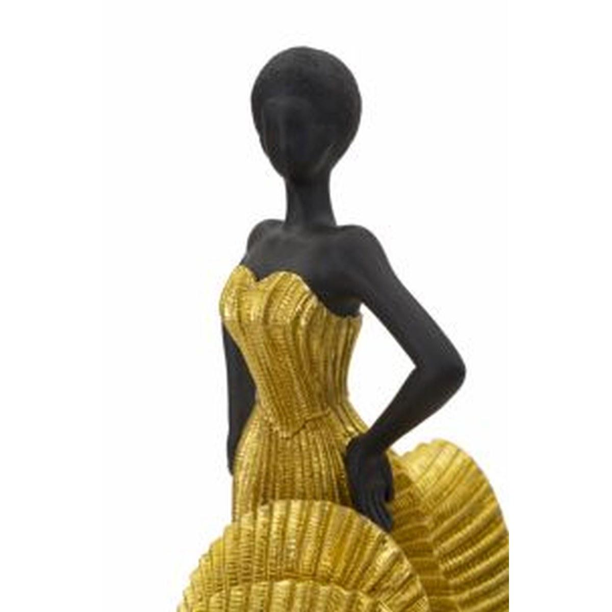 Scultura Donnina Fashion Dancing Gold cm.16,5x15x36 | Mauro Ferretti