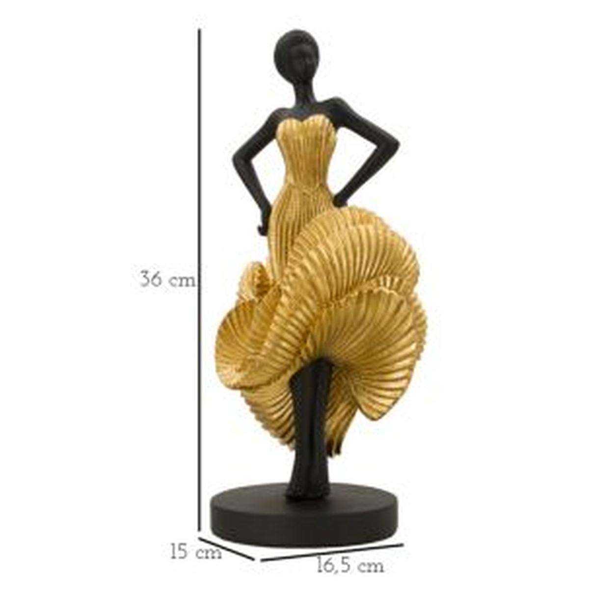 Scultura Donnina Fashion Dancing Gold cm.16,5x15x36 | Mauro Ferretti