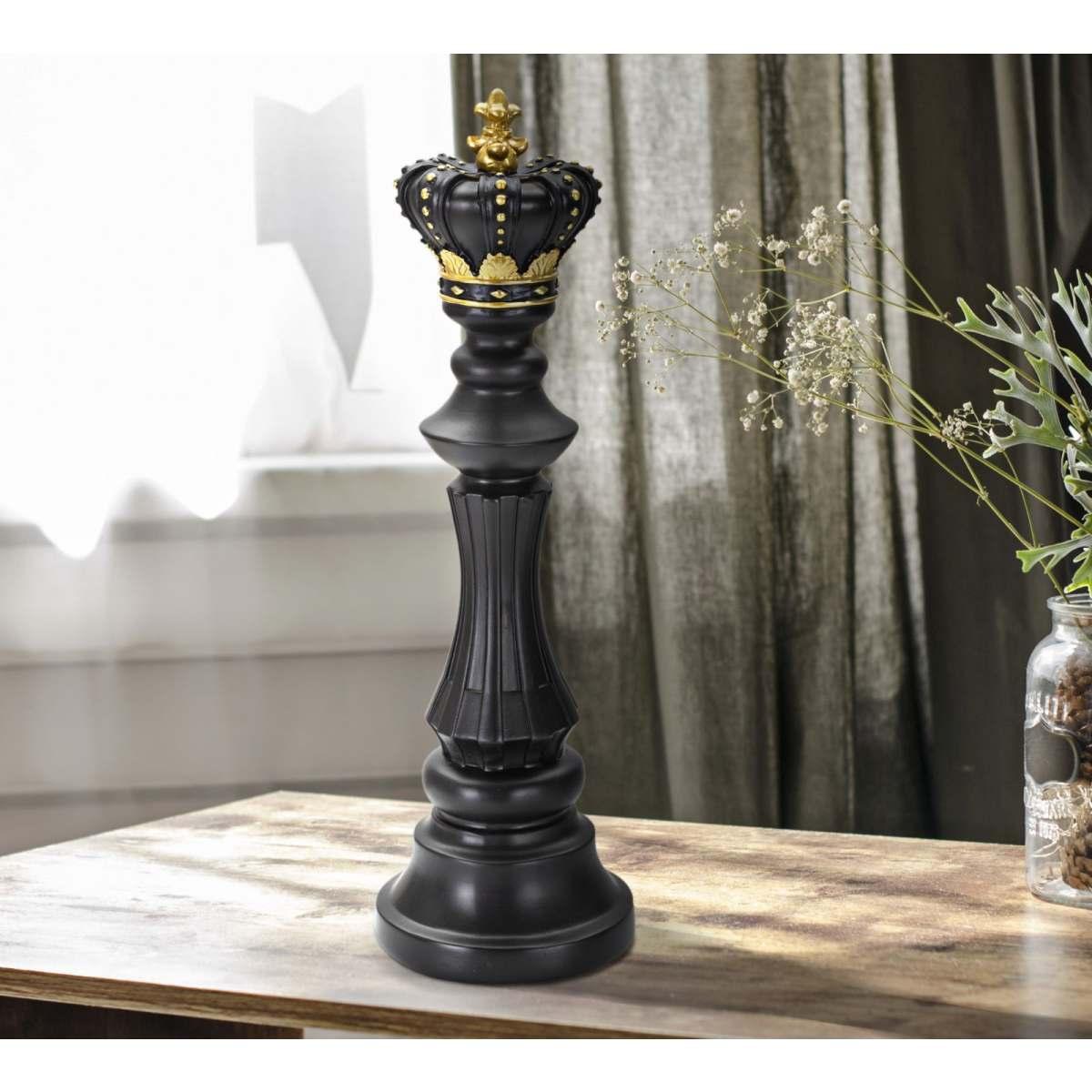 Scultura Re Nero E Oro cm.Ã?13x40,5 | Mauro Ferretti