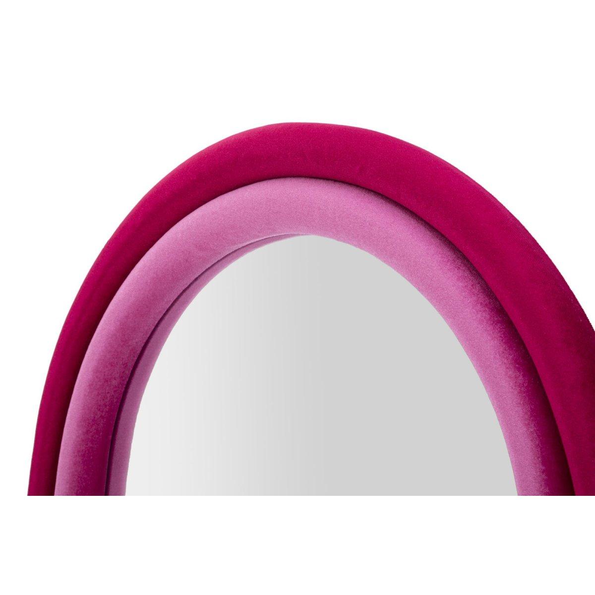 Specchio Da Muro Cloe Velluto Fucsia cm.60x4x160 Misura Specchio cm.45x145 | Mauro Ferretti