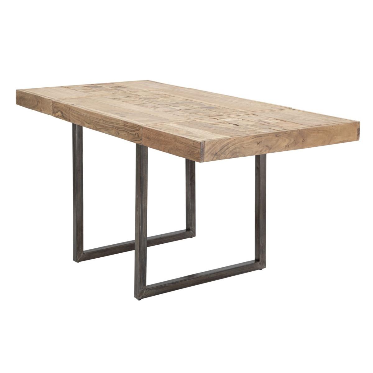 Tavolo Da Pranzo Mumbai Quad. All. cm.80x80x77-Lung. T. 160 Acacia Nilotica | Mauro Ferretti