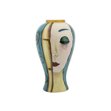 Vaso Ceramica Art Face cm.Ø28x50