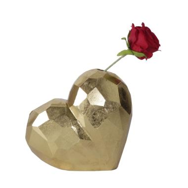 Vaso Heart Gold cm.19x9x18