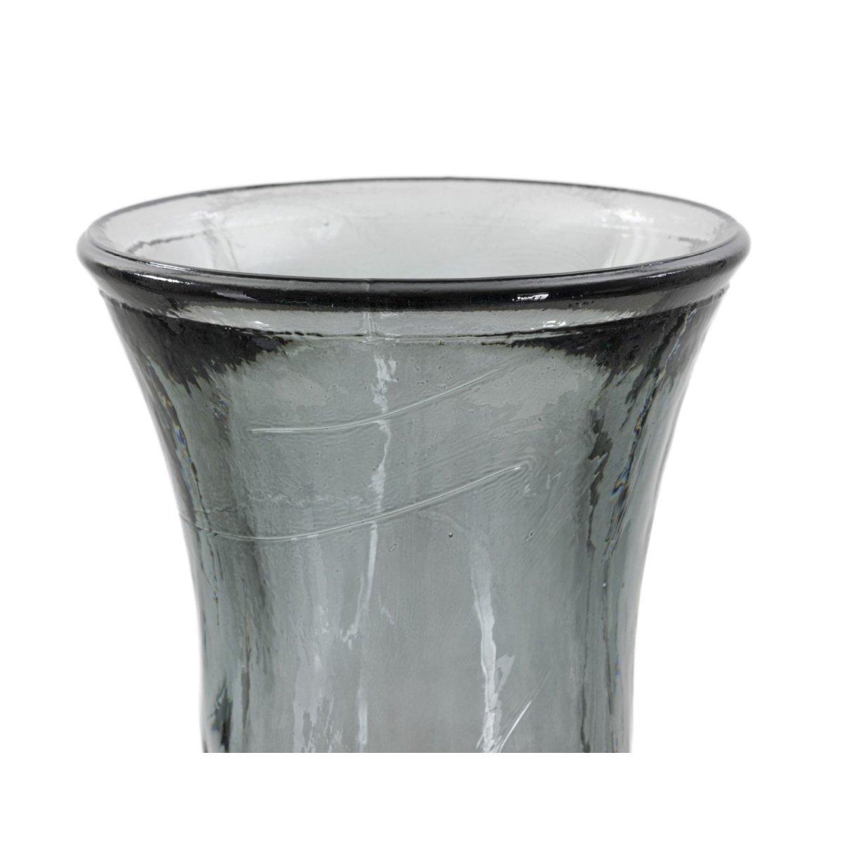 Vaso Jarron Arabe Low Vetro Riciclato Fumo cm.Ø34x75 Made In Spain |Mauro Ferretti