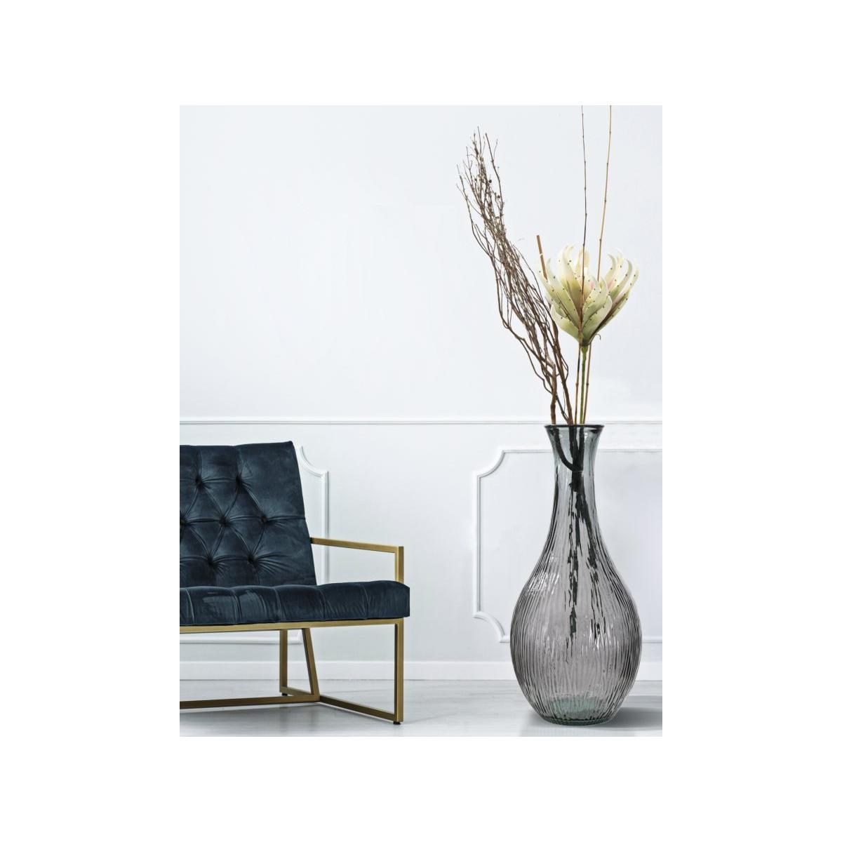 Vaso Jarron Arabe Low Vetro Riciclato Fumo cm.Ø34x75 Made In Spain |Mauro Ferretti