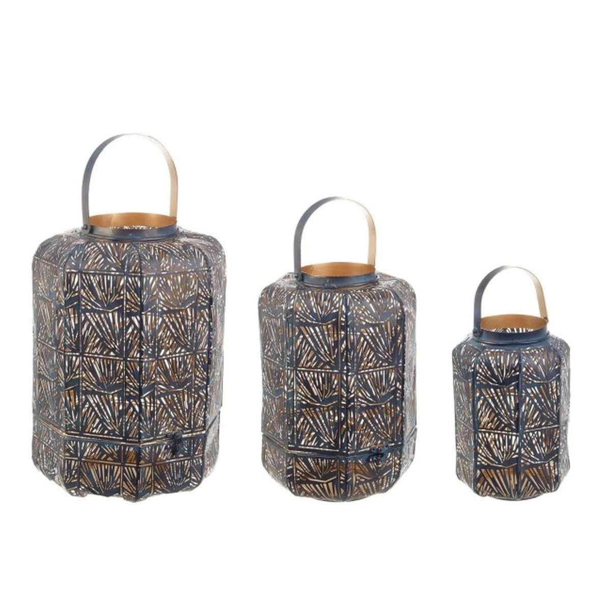 Lanterna Set pz.3 Kaylie Bomb Blu-Oro | Bizzotto