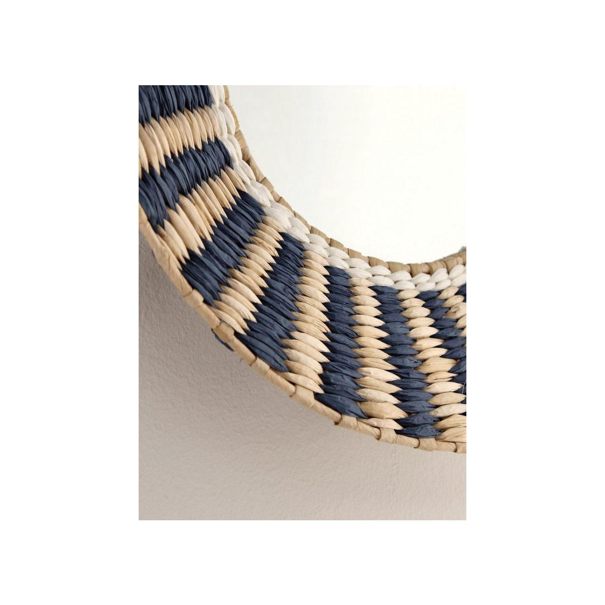 Specchio Namibia Tondo Blu-Bianco cm.Ã?45 | Bizzotto