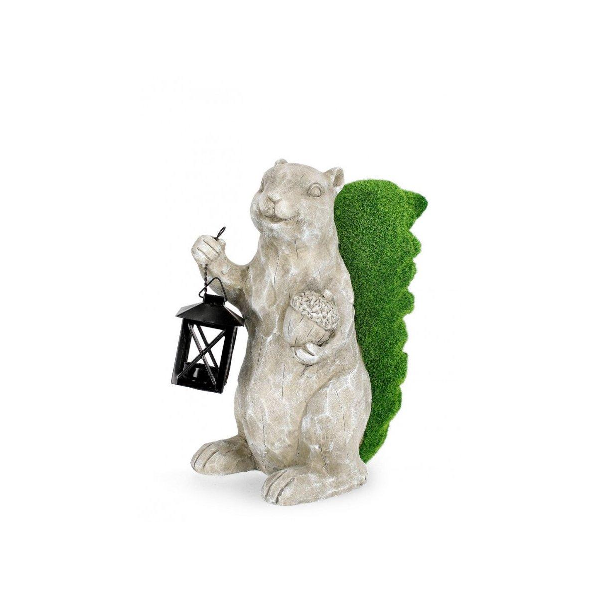 Scoiattolo Garden Stand con Lanterna cm.H35 | Bizzotto