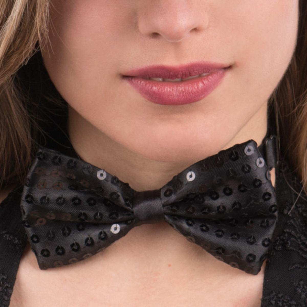 Papillon Paillettes Nero cm.12xh7 |Carnival Toys