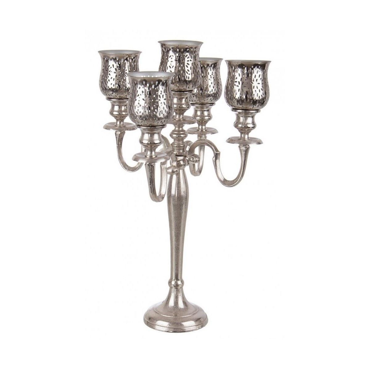 Candelabro Sharyn 5Fuochi Argento cm.H62 | Bizzotto