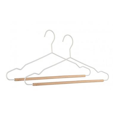 Gruccia Set pz.2 con Barra Closet Bianco | Bizzotto