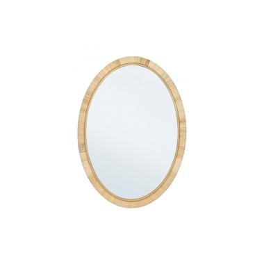 Specchio Con Cornice Hakima Ovale Naturale Cm.50X70 -687