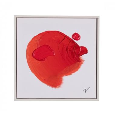 Quadro Dipinto Con Cornice Trilix Rosso 756  Cm.30X30