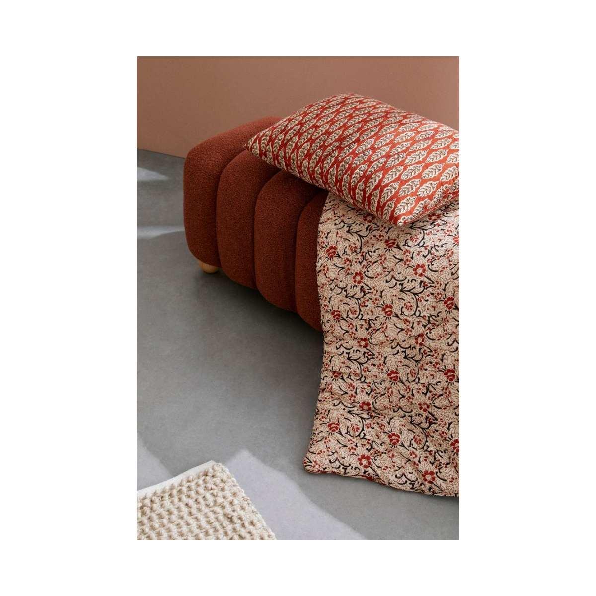 Plaid Lorient Avorio con Fiore Pic cm.130x180 | Bizzotto