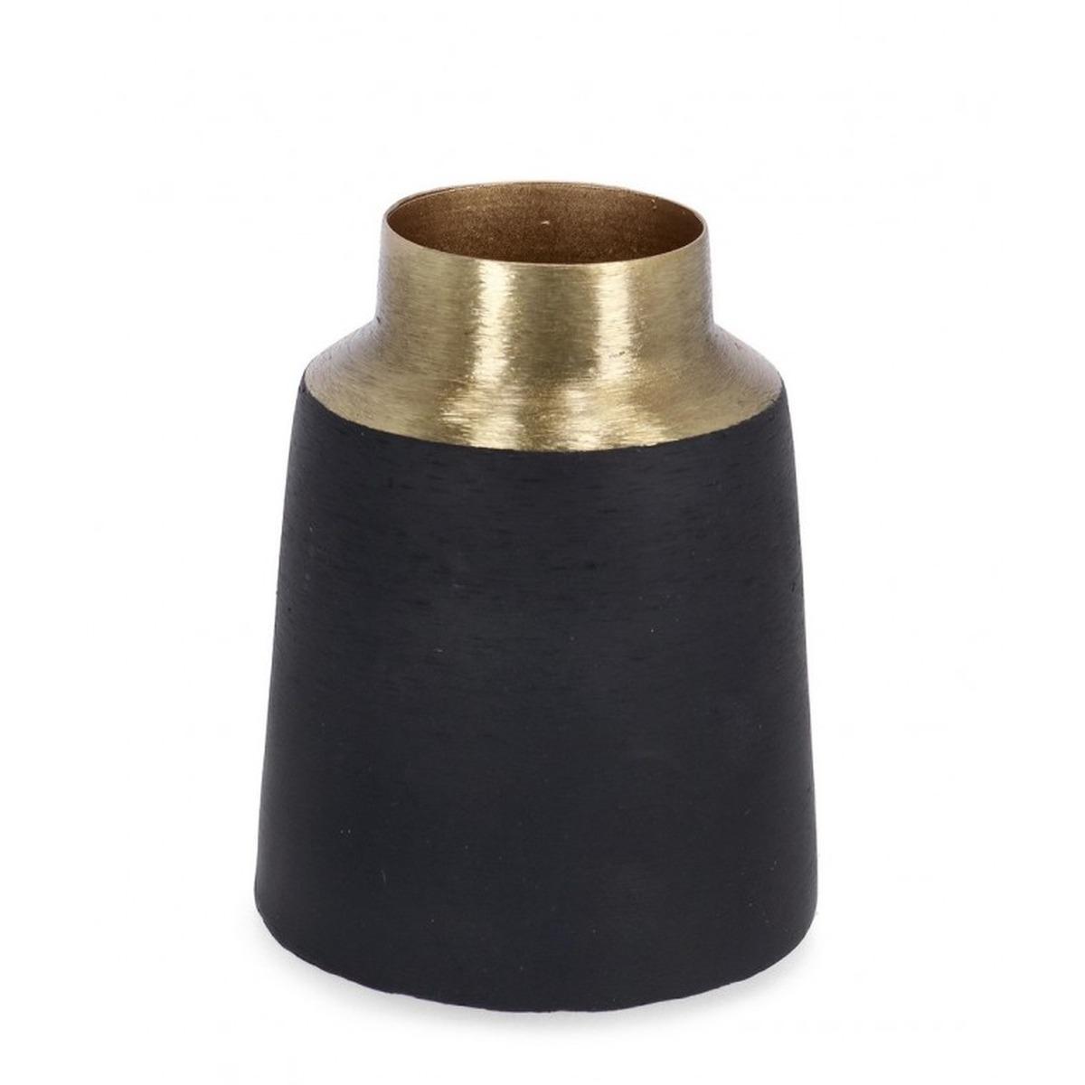 Vaso a Bottiglia Decorativa Saad Oro Nero cm.H10 | Bizzotto