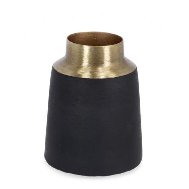 Vaso a Bottiglia Decorativa Saad Oro Nero cm.H10 | Bizzotto
