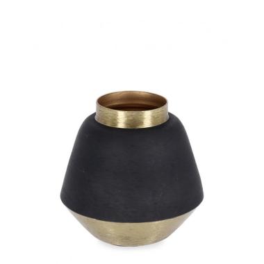 Vaso a Bottiglia Decorativa Saad Oro Nero cm.H8 | Bizzotto