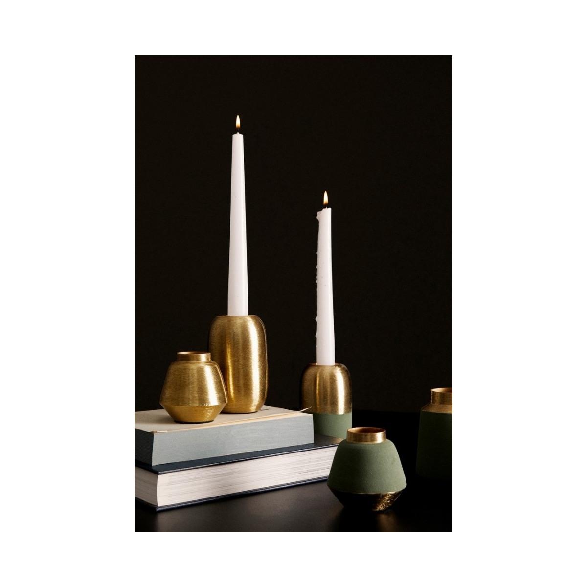 Vaso a Bottiglia Decorativa Saad Verde Gold cm.H8 | Bizzotto