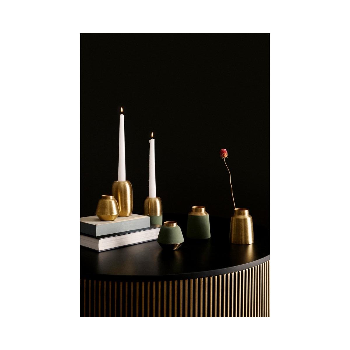 Vaso a Bottiglia Decorativa Saad Verde Gold cm.H8 | Bizzotto