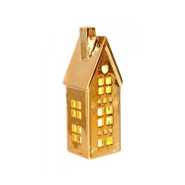 Casetta con LED Dickens Cuore Oro | Bizzotto