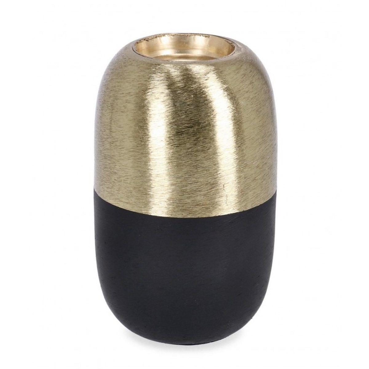 Portacandela Saad Oro Nero cm.H11 | Bizzotto