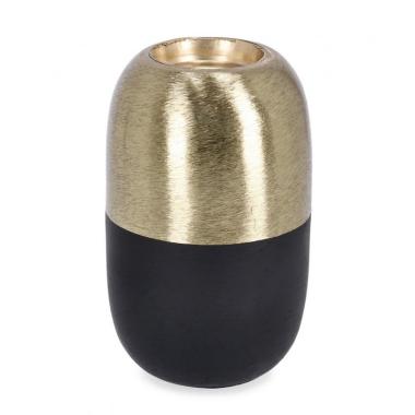Portacandela Saad Oro Nero cm.H11 | Bizzotto