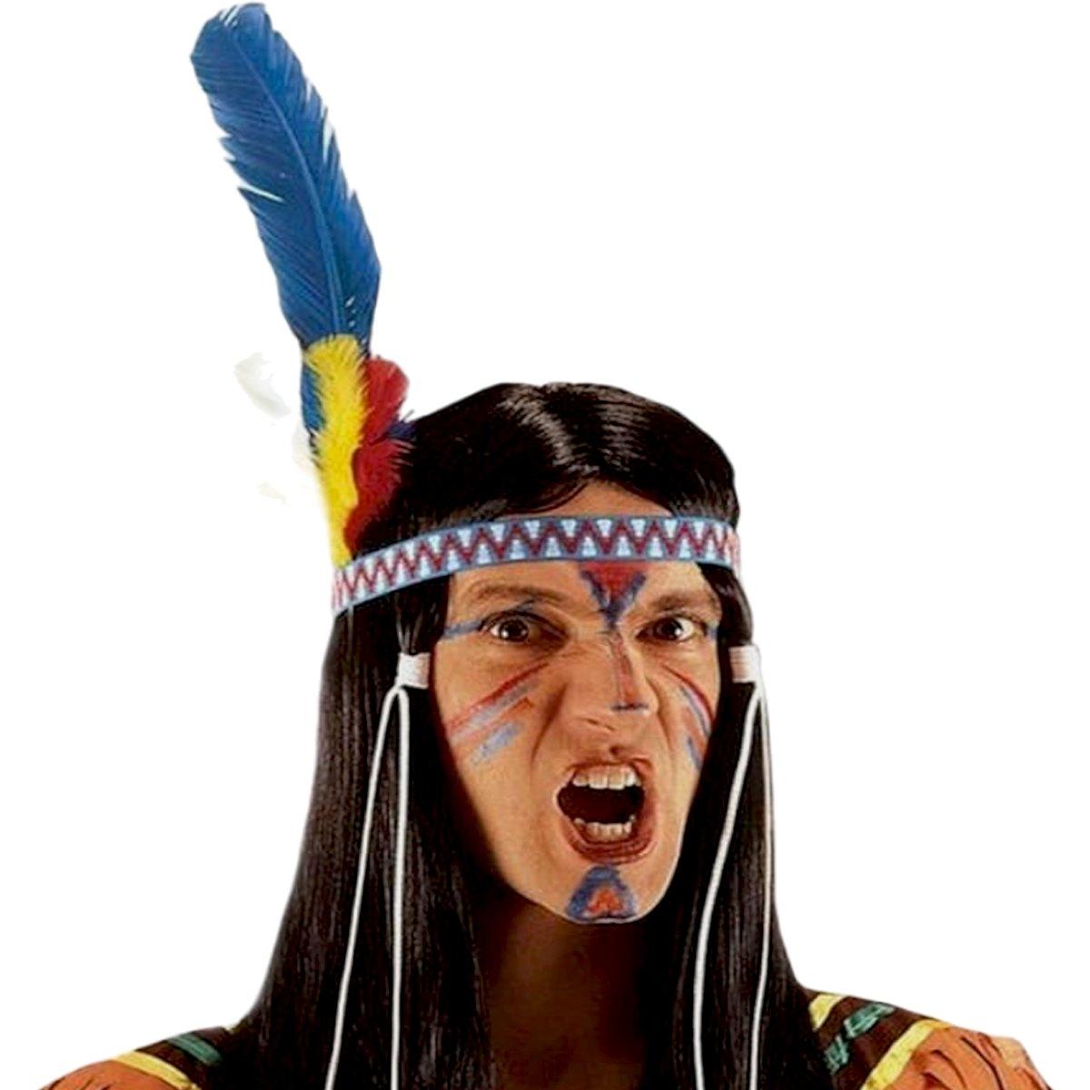 Parrucca Indiano con Fascia e Piume |Carnival Toys