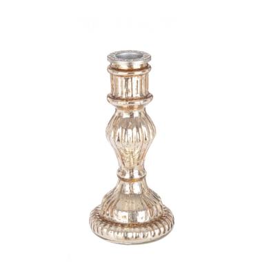 Portacandela Vetro Glimmer Champagne Luc cm.H16,5 | Bizzotto