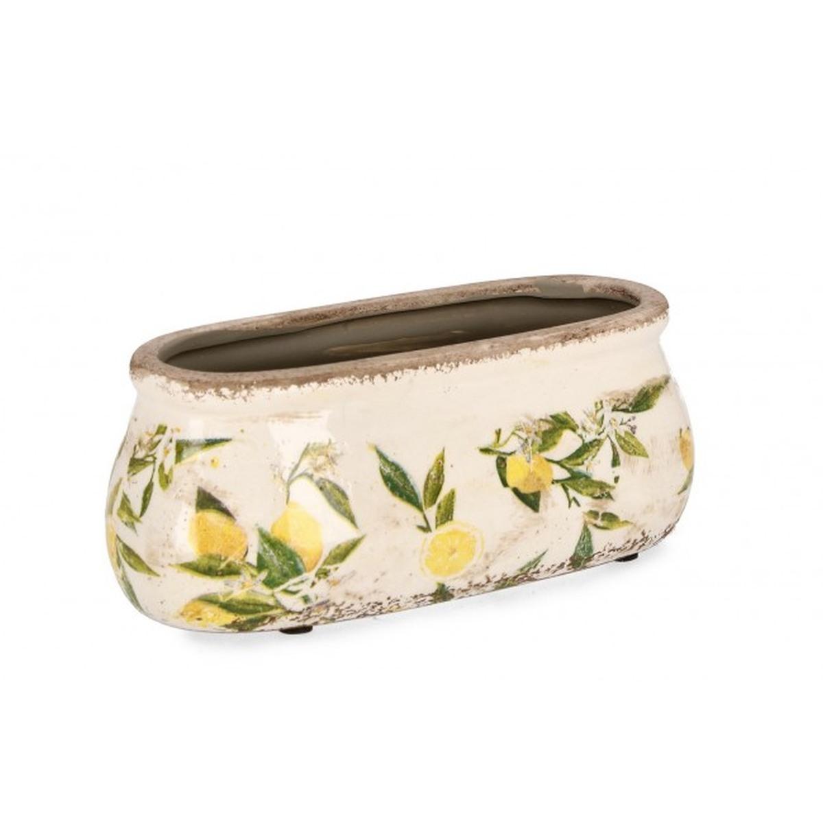 Vaso Sorrento Ovale Basso Porc 23,5x9H | Bizzotto