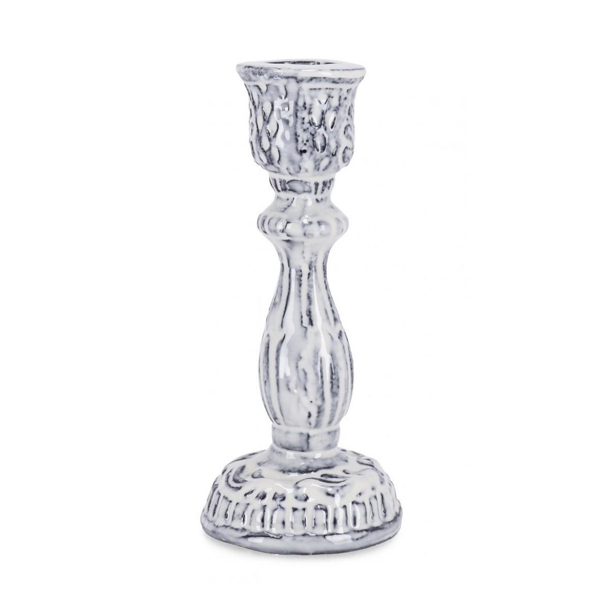 Portacandela Hikari 1 Fuoco Antique Whit cm.H15 | Bizzotto