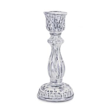 Portacandela Hikari 1 Fuoco Antique Whit cm.H15 | Bizzotto