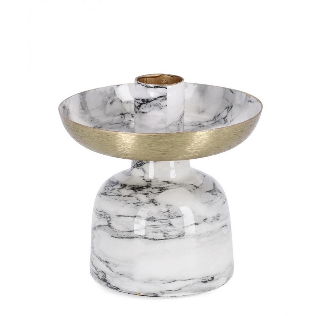 Portacandela 1P Marsha Bianco cm.H10 | Bizzotto