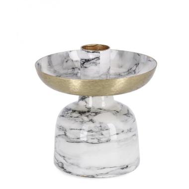 Portacandela 1P Marsha Bianco cm.H10 | Bizzotto