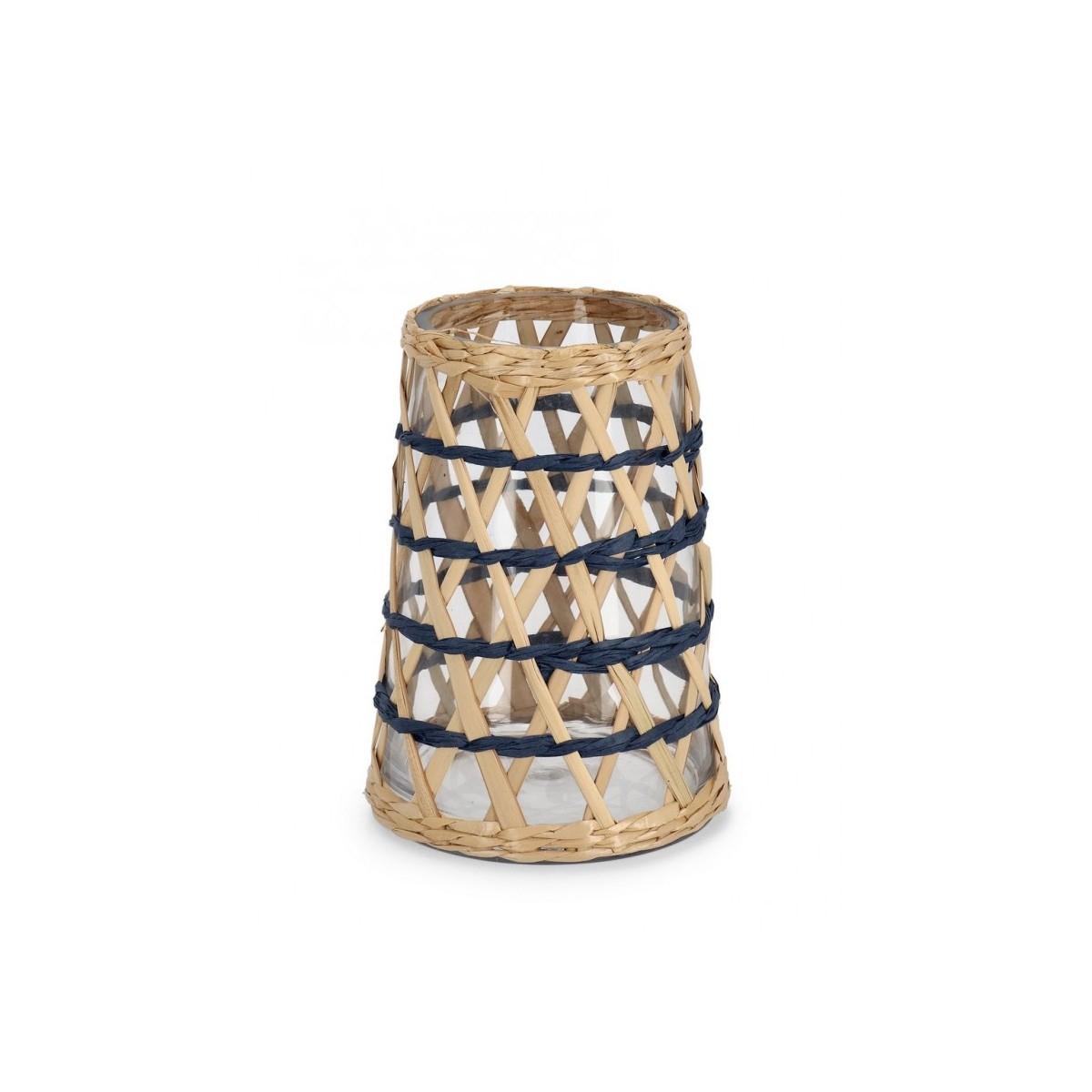 Portacandela Vetro Soraya Blu cm.H20 | Bizzotto