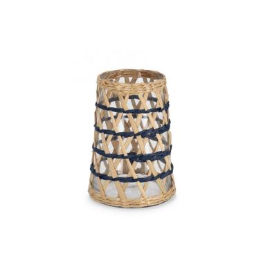 Portacandela Vetro Soraya Blu cm.H20 | Bizzotto