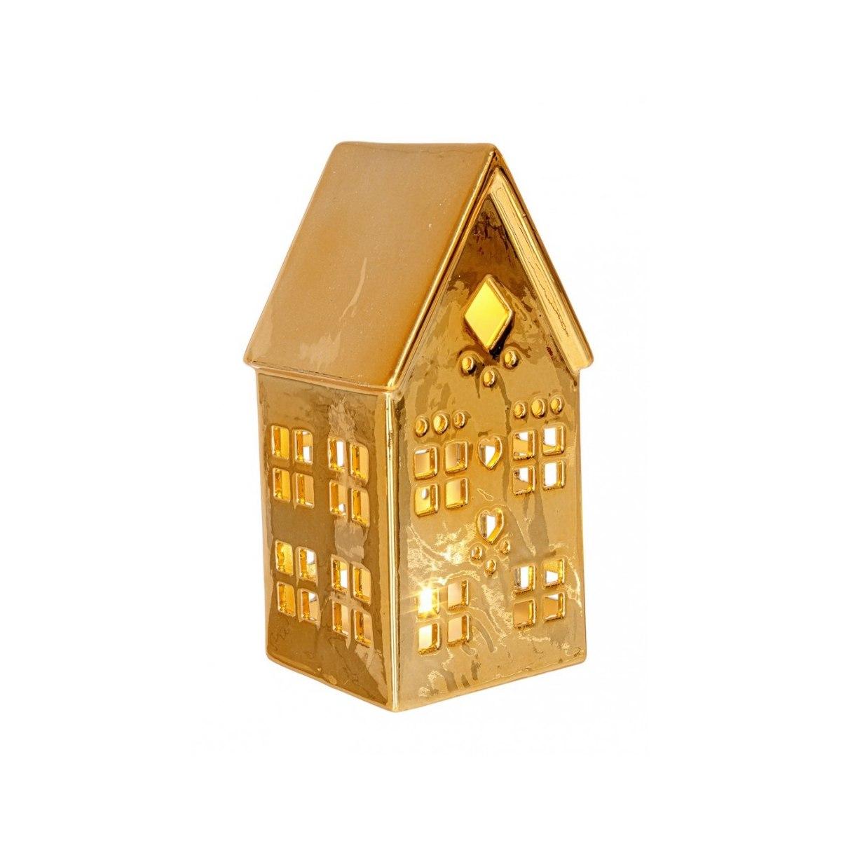 Casetta con LED Dickens Oro | Bizzotto