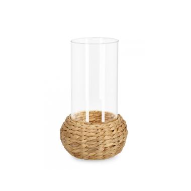 Portacandela Vetro Liam Nat-Trasp cm.H26 | Bizzotto