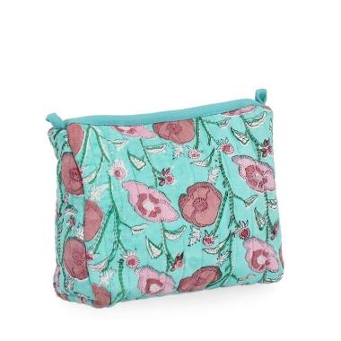 Beautycase Emelie Rettangolare Turchese 21x17 | Bizzotto