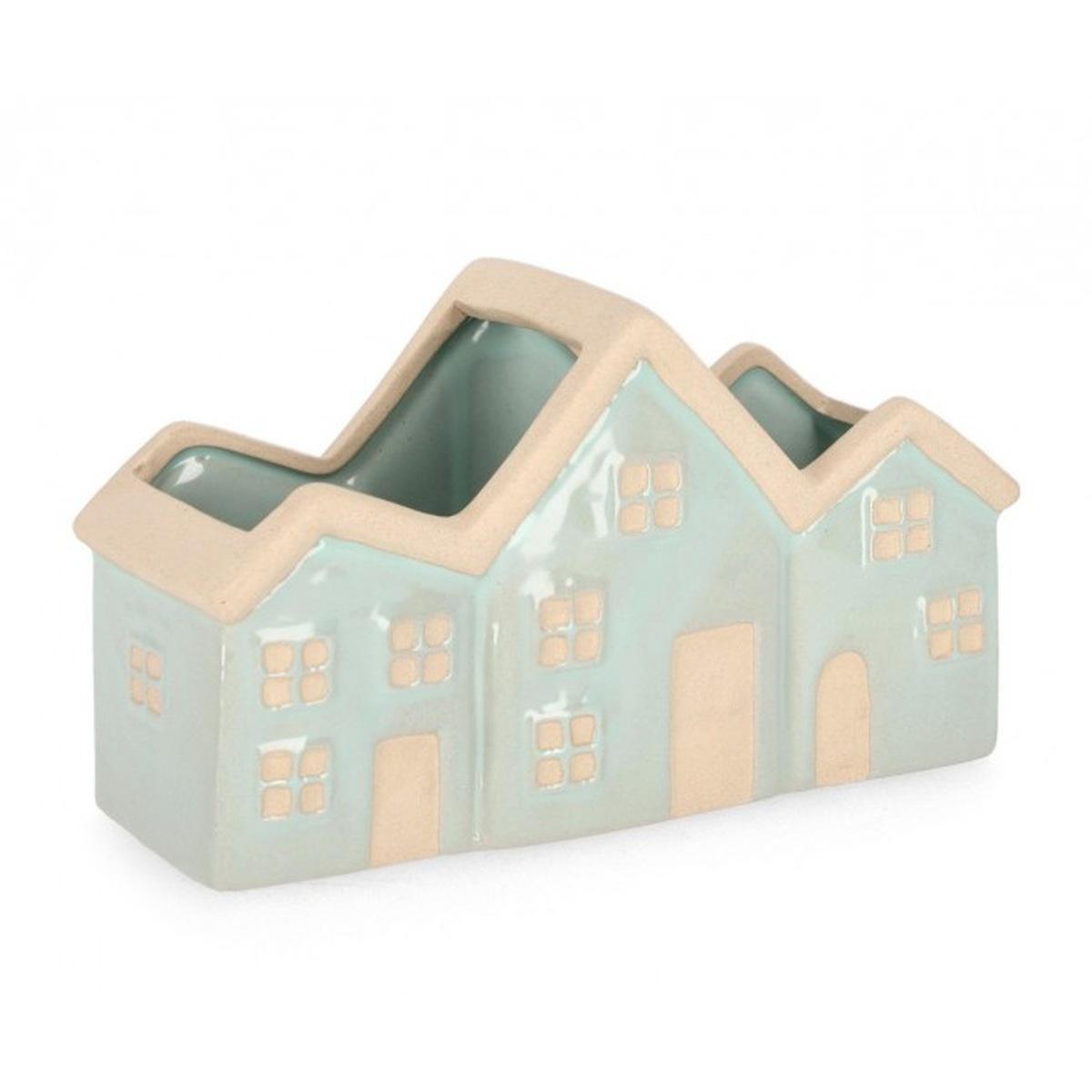 Vaso Khloe 2P Rettangolare Casa Azzurro cm.H13,4 | Bizzotto