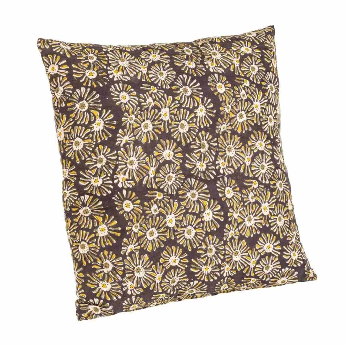 Cuscino Calais Nero con Margherita 45x45 | Bizzotto