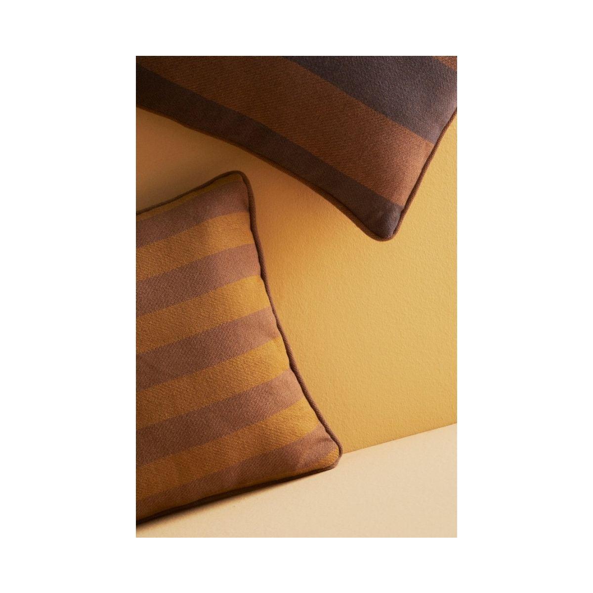 Cuscino Kenny Righe Ocra-Marrone 43x43 | Bizzotto