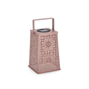 Lanterna Solare Naira Traf Rettangolare Rosa cm.H20 | Bizzotto