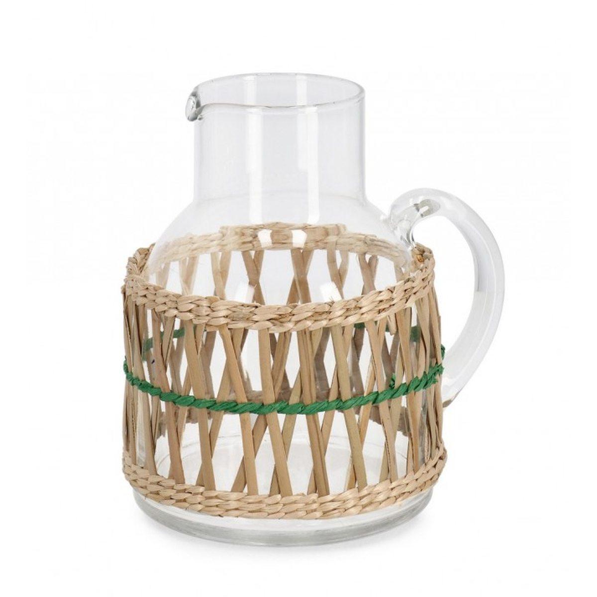 Brocca Vetro Decor Soraya Verde cm.H22 | Bizzotto