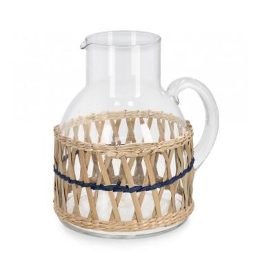 Brocca Vetro Decor Soraya Blu cm.H22 | Bizzotto