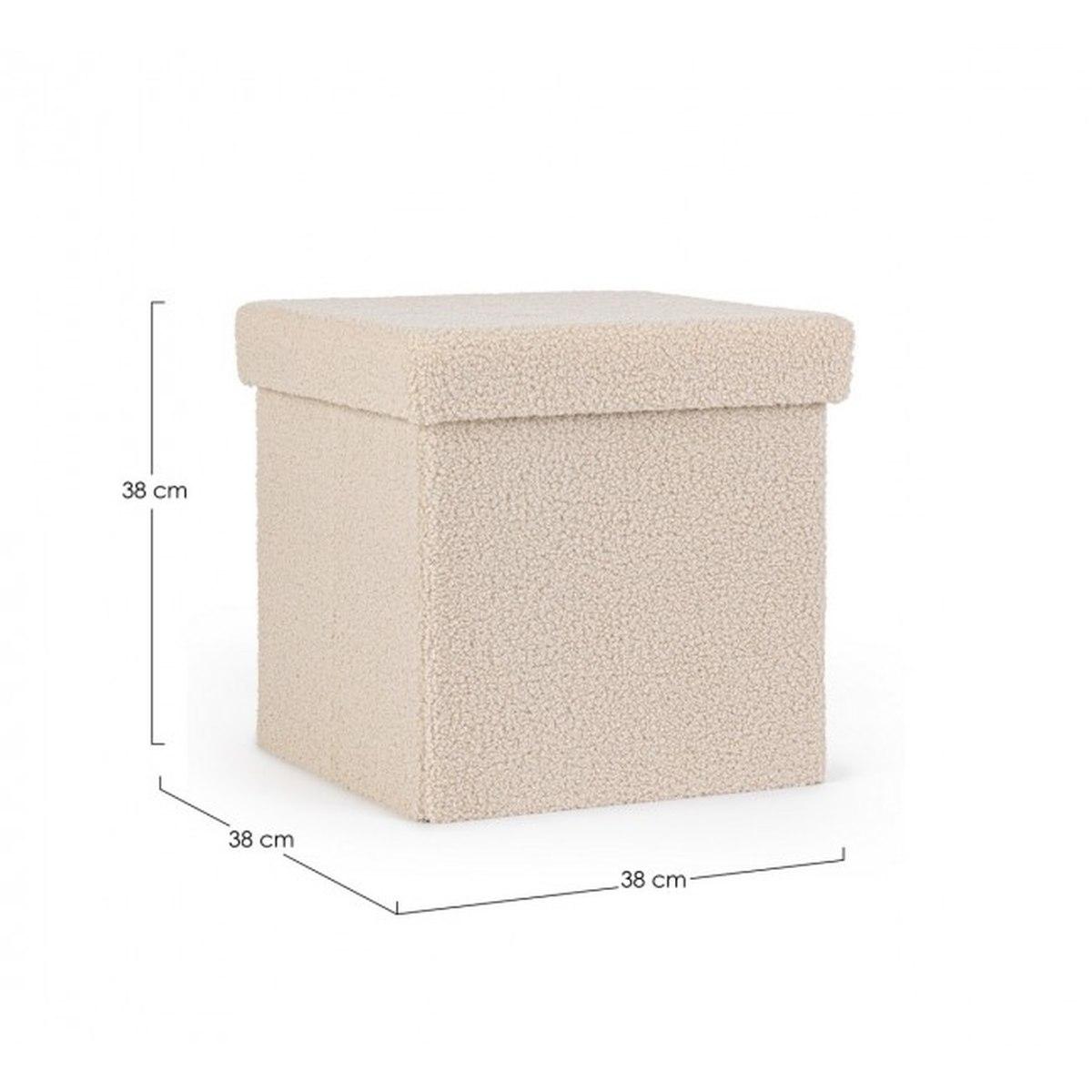 Pouf Contenitore Pieghevole. Joris Quadro Boucle Beige | Bizzotto